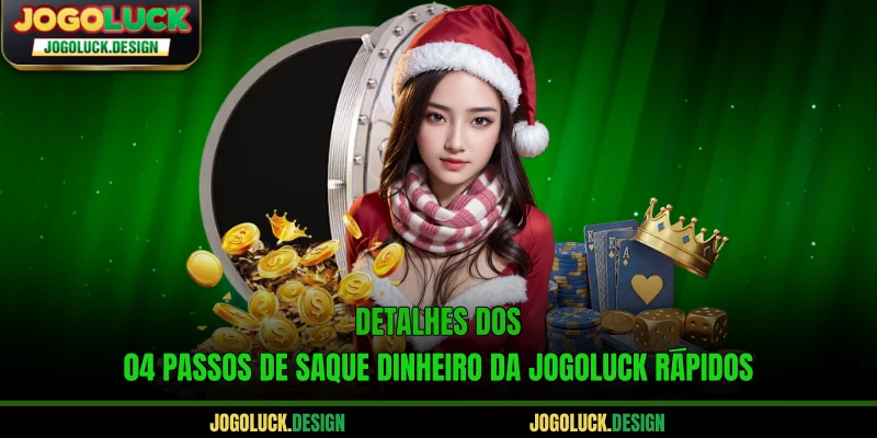 Detalhes dos 04 passos de saque dinheiro da Jogoluck rápidos
